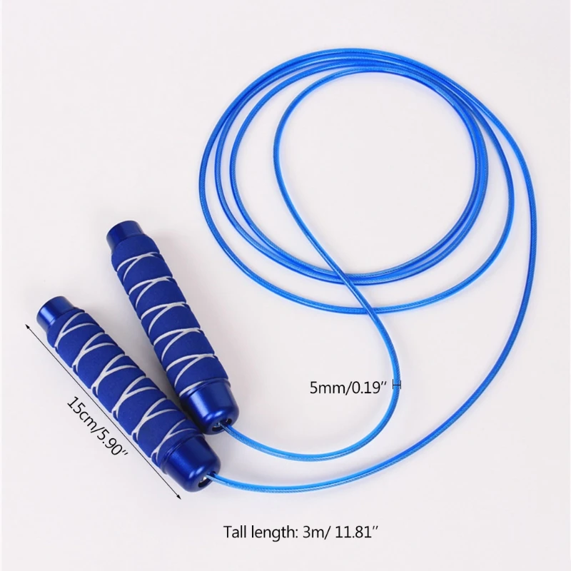 

Adjustable Jump Rope Tangle-Free Rapid Speed Jumping Cable with Ball Bearings Gym Fitness Exercise Steel Skipping Rope