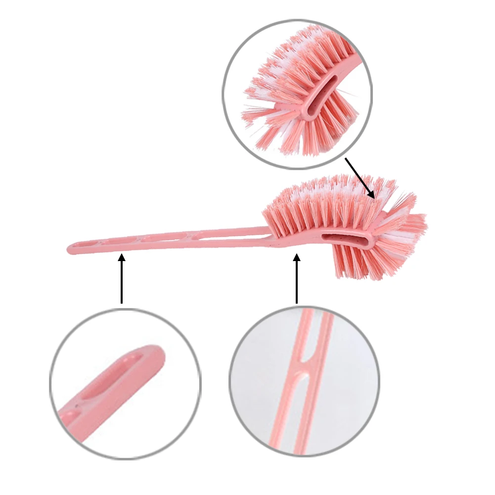 

Cleaning Tool Home Ergonomic Hanging Accessories Toilet Brush Corner Soft Long Handle Scrub Double Sided Drainable Wash Bathroom