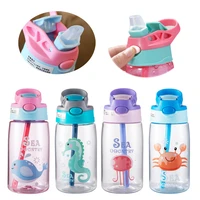 kids water sippy cup creative cartoon baby feeding cups with straws outdoor portable leakproof water bottles childrens cups