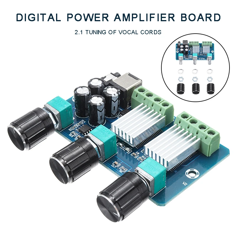 

New Arrival 1pc 2.1 Channel YDA138 Digital Amplifier Board 2*15W+30W Class D Audio Module DC12V for Home Theater Amplifiers