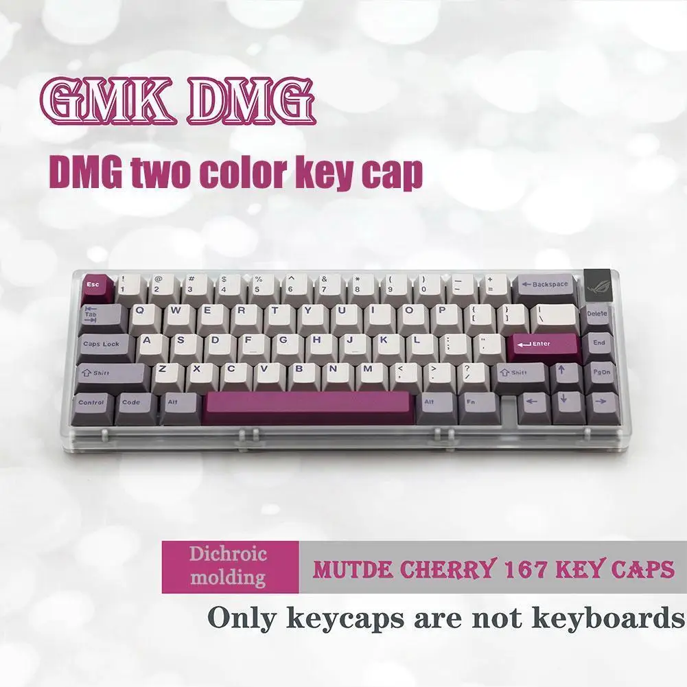 

Для Gmk для Dmg фиолетовый серый нейтральный с Abs двухцветный формовочный колпачок оригинальная высота 167 ключей подарки для парня A8p4