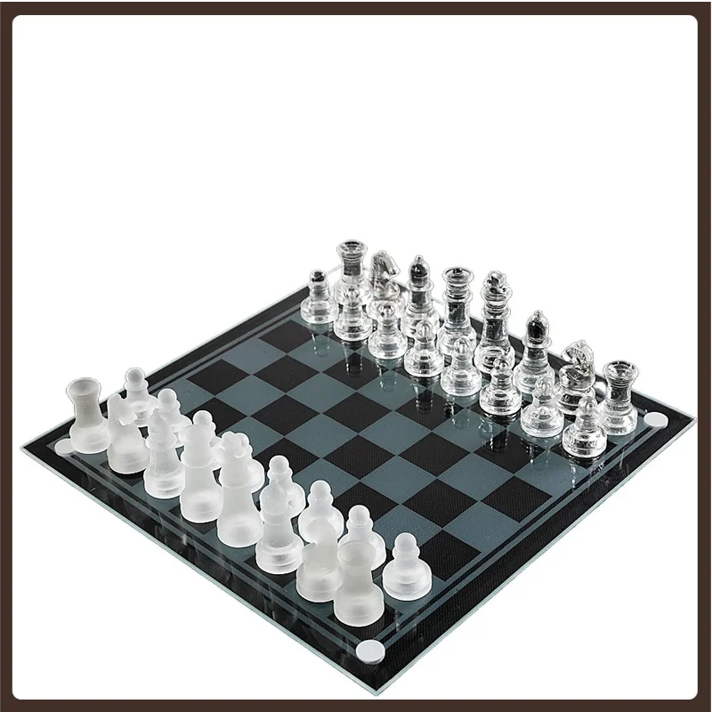 

International Professional Chess Decoration Set Luxury Crystal Tournament Chess Set Gift Retro Game Brettspiel Home Table Games