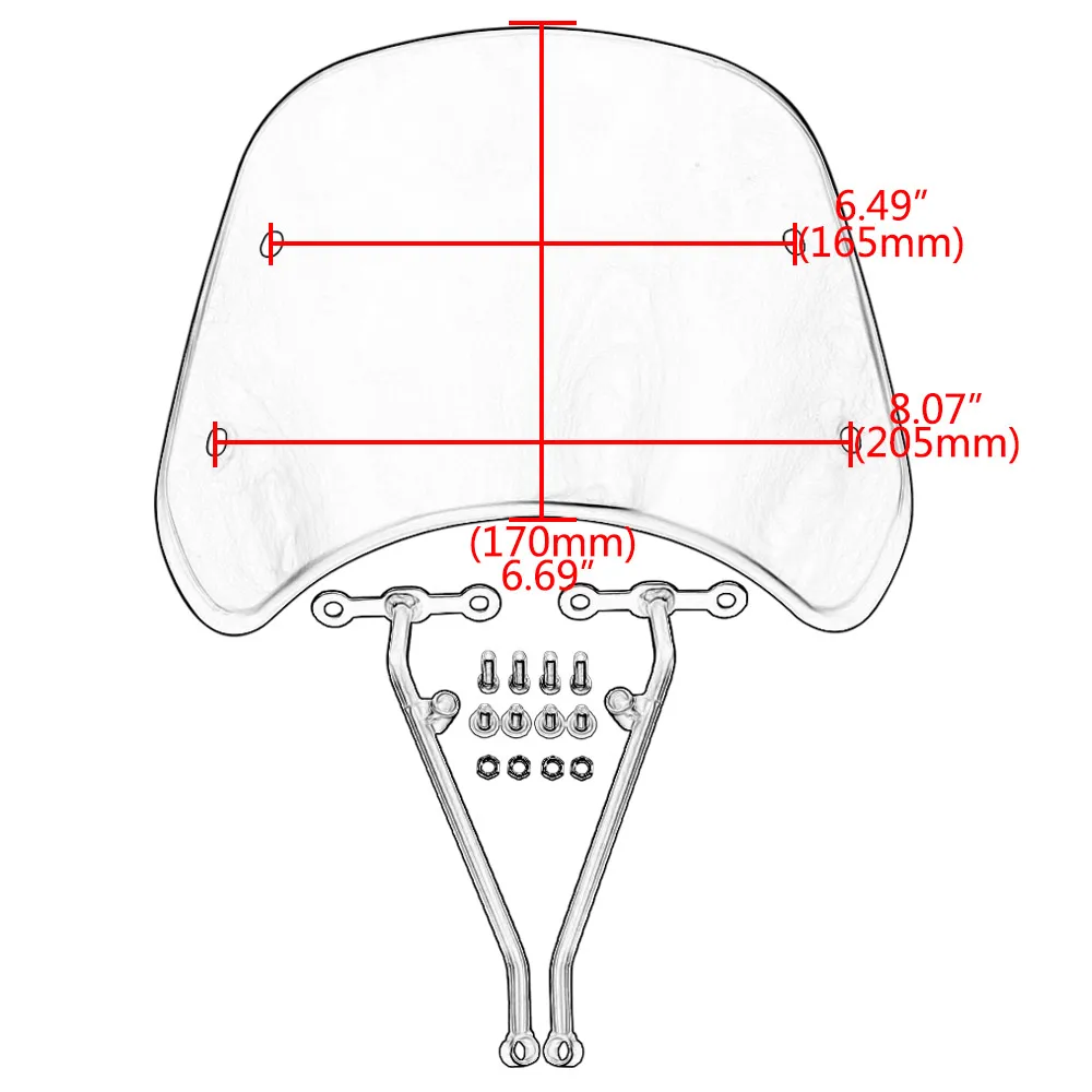

Motorcycle Black Front Windshield Windscreen Wind Deflector Protector For Benelli Leoncino 250 500 Trail Accessories