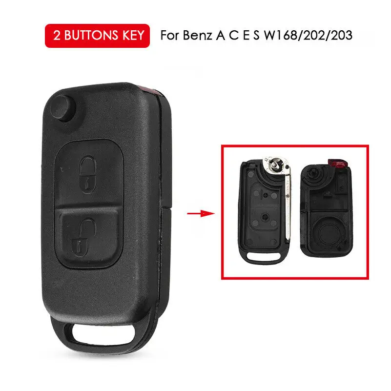 1 шт. 2 кнопки флип-брелок чехол оболочка с лезвием для Mercedes Benz A C E S W168/202/203 |