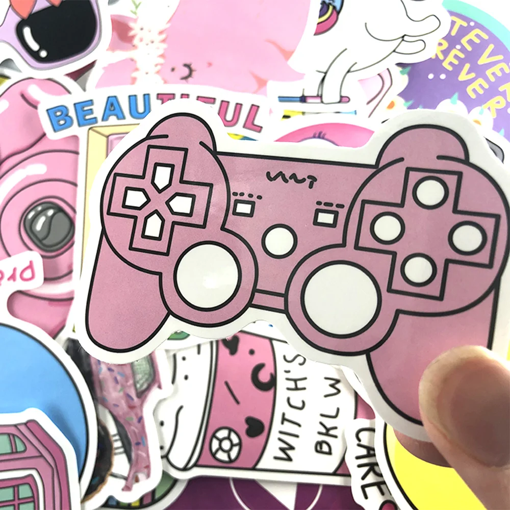 

Cute Girls Pink Stationery Sticker Funny Cartoon Scrapbook Stickers for Girl 50pcs / set