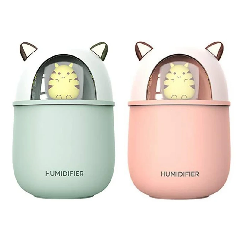 

Cool Mist Humidifier , 300Ml Water Tank Lasts Up To 10 Hours, 7 Color LED Lights Changing For Bedroom, Home