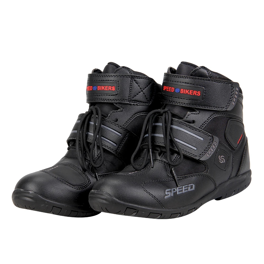 A005-Black PRO-BIKER/скоростные ботильоны с защитным механизмом; ботинки в байкерском стиле; обувь в байкерском стиле для езды на мотоцикле; гоночные ботинки для мотокросса; цвет черный, красный, белый - Цвет: A005-Black