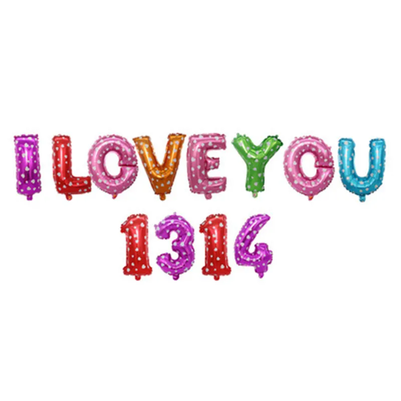 

16 Inch I LOVE YOU 1314 Multicolour Aluminum Foil Balloon Set Wholesale Valentine's Day Wedding Decoration Letter Set