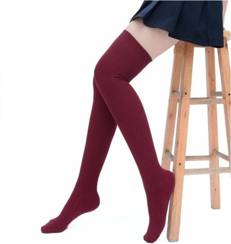 8 цветов теплые зимние чулки выше колена для девочек и женщин женские длинные