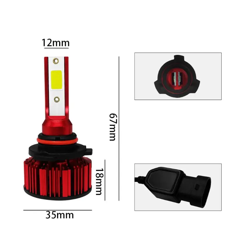 

2pcs HB3/9005/H10 Q1 LED Headlight Waterproof Car Near And Far Light Headlamp