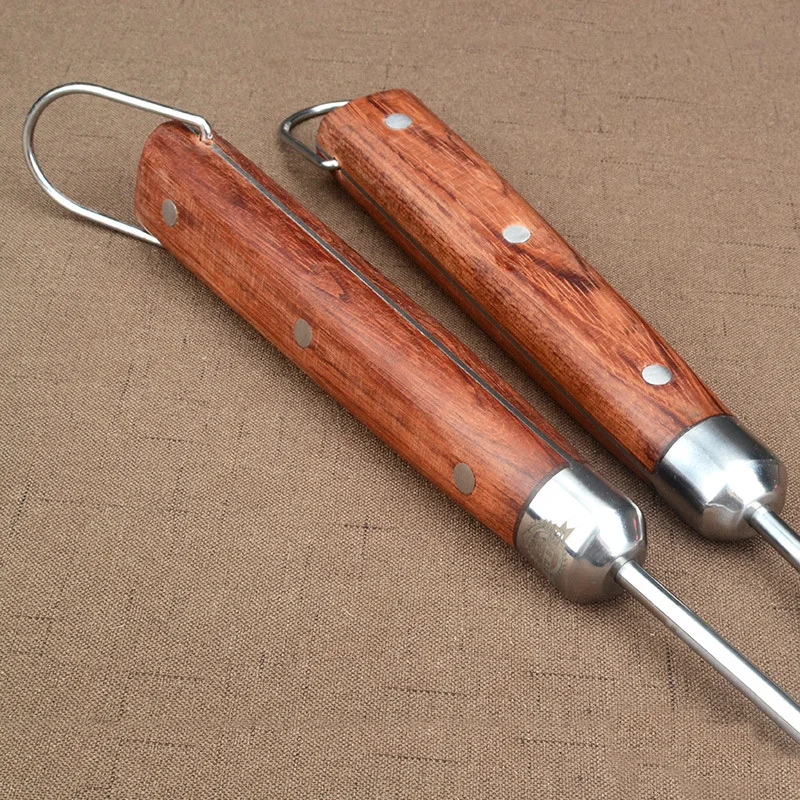 Нержавеющая сталь барбекю гриль крючок деревянная ручка шашлык набор игла для