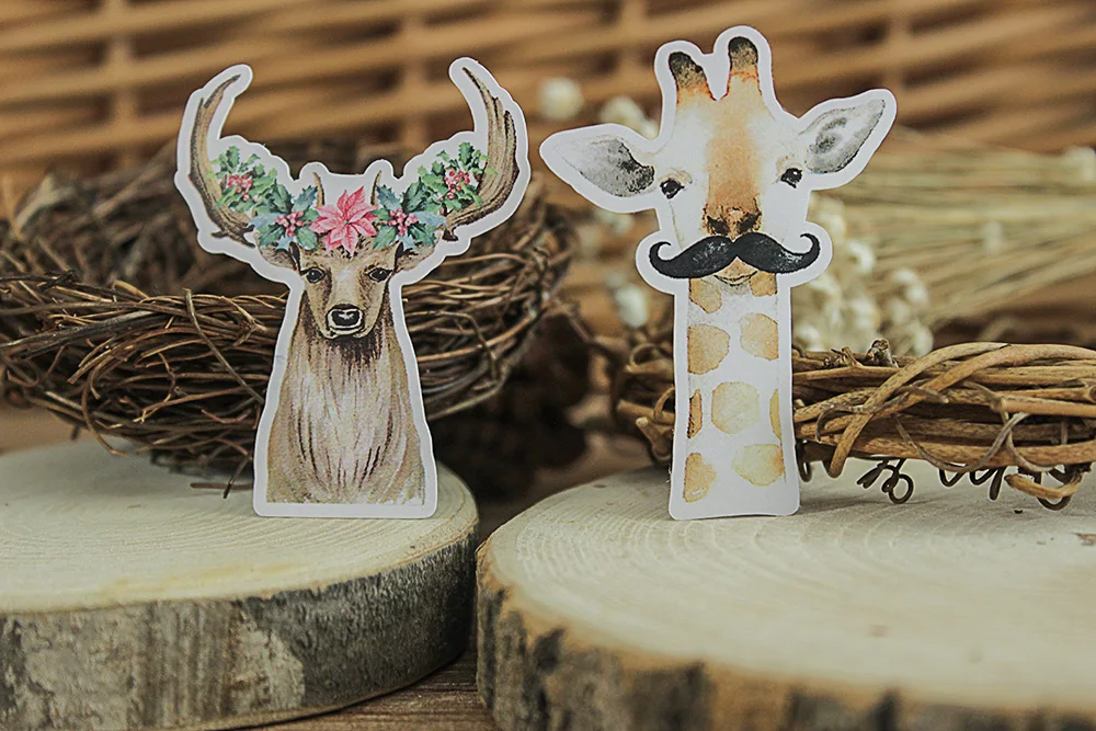 50 шт. Ретро мультфильм милый олень белка кролик стикер набор для скрапбукинга