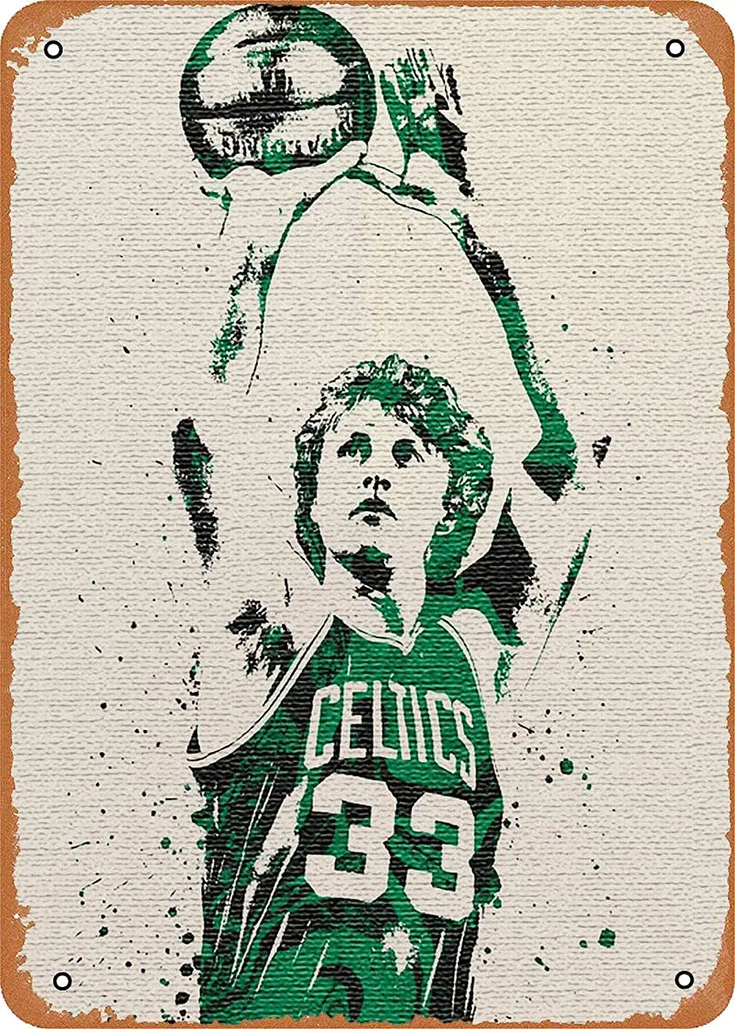 

Metal Sign - Larry Bird Boston Celtics - Metal Poster Vintage Tin Signs Wall Poster