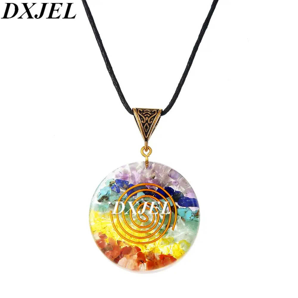 DXJEL 7 Чакра Радуга Orgone хрустальный кулон для укрепления иммунной системы