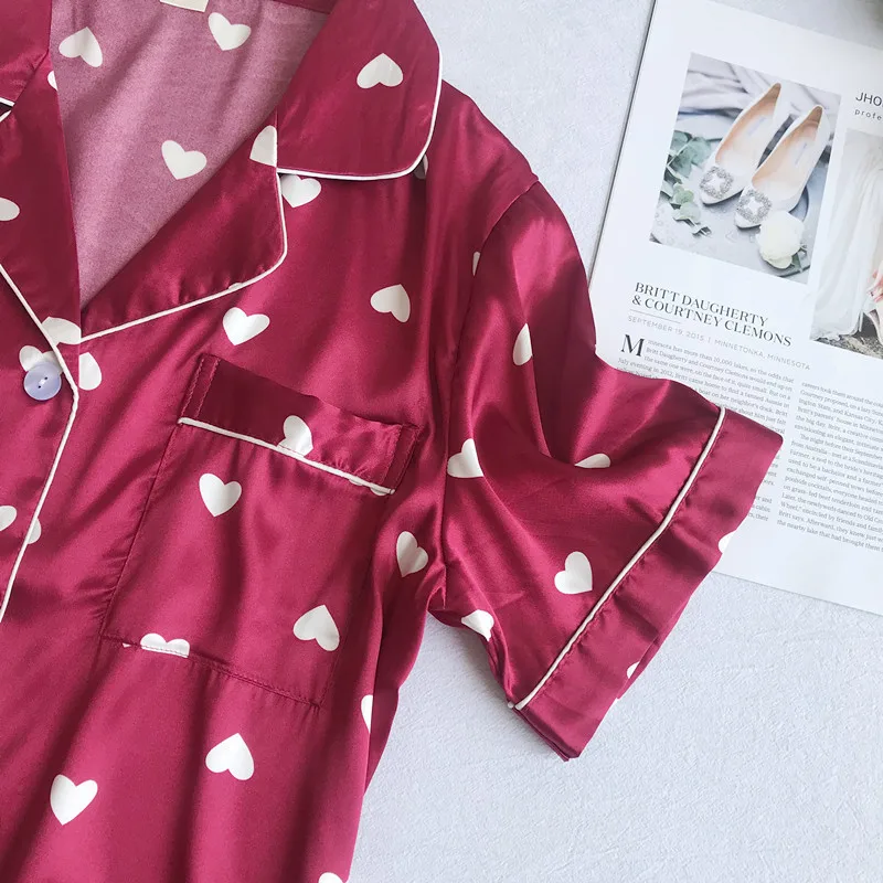 

Fox Print Sleepwear Kawaii Womens Silk Nightgown Night Dress Nightdress Room Wear Summer Night Gown