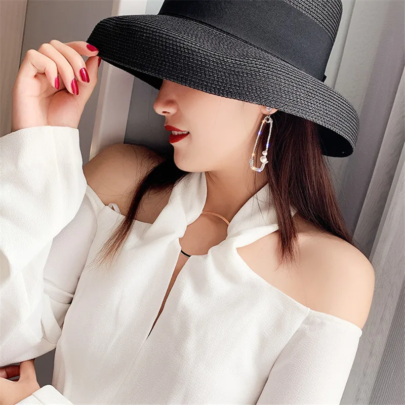 FYUAN, простые геометрические жемчужные Висячие серьги для женщин, Bijoux, серебряный цвет, на булавке, хрустальные висячие серьги, массивные серьги, ювелирное изделие