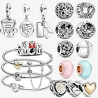 Мерцающие подвески в виде сердца для мам, подходят для оригинальных браслетов Pandora, женские Украшения сделай сам, подарки