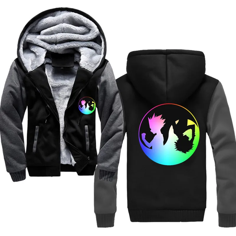

Japanese Anime Hunter X Hunter Hoodies Men Funny Cartoon Hisoka Winter Warm Harajuku Killua Sweatshirt Casual Streetwear Male