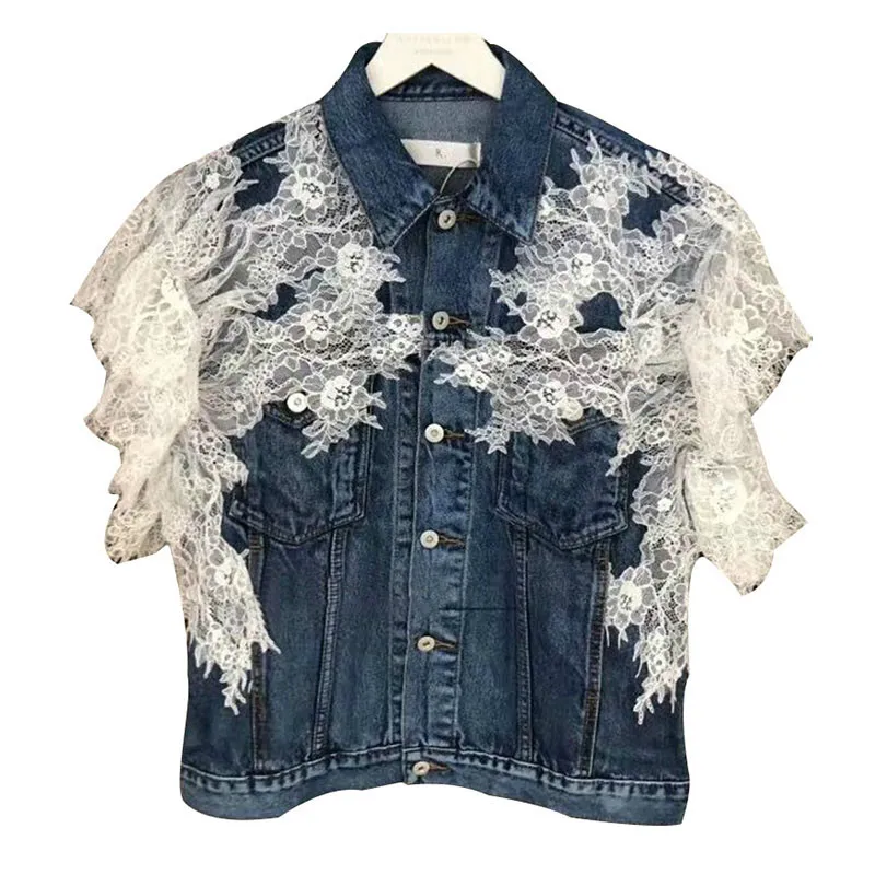 Корейский кружевной лоскутный женский жилет с воротником лацканами без рукавов