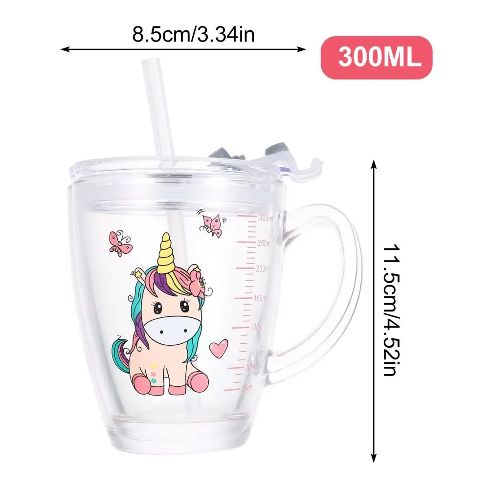 

1 Set Kids Cup with Straw Practical Kids Water Drinking Coffee Cup