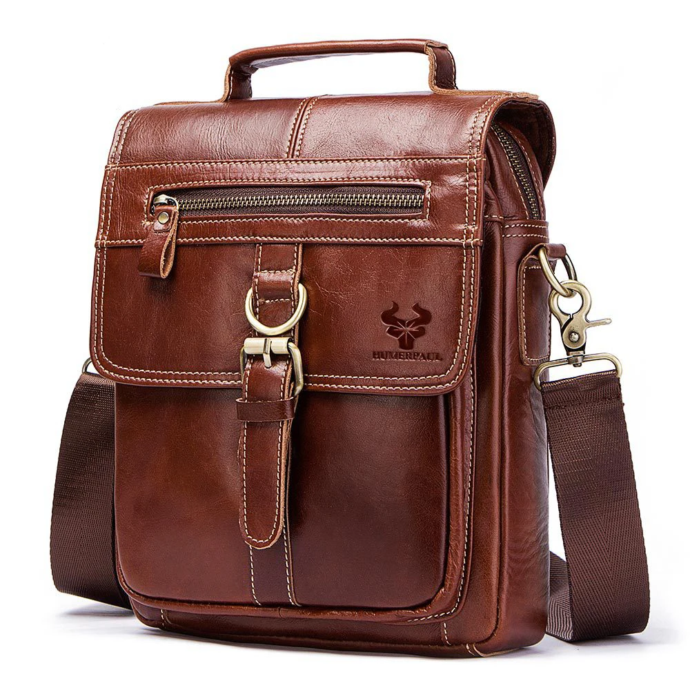 Высококачественная брендовая новая дизайнерская мужская сумка из натуральной