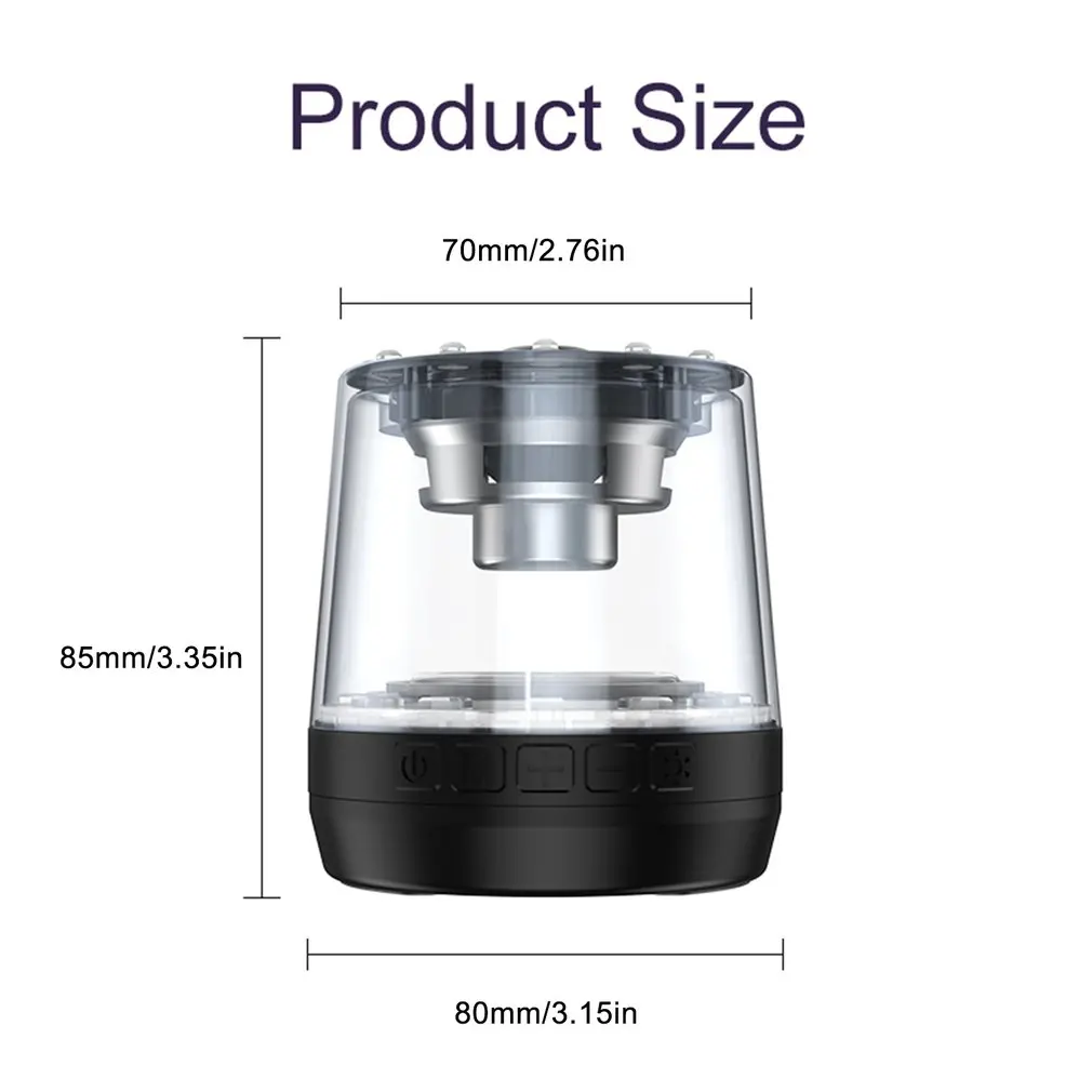 

Outdoor Mini Waterproof Transparent Wireless Speaker Led Lamp With Lanyard 2000mah TF Card Playing Hands-free Calls