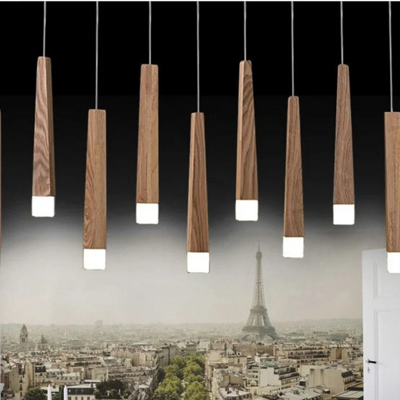 Деревянные палочки для подвесные лампы освещения Кухня остров Гостиная магазин