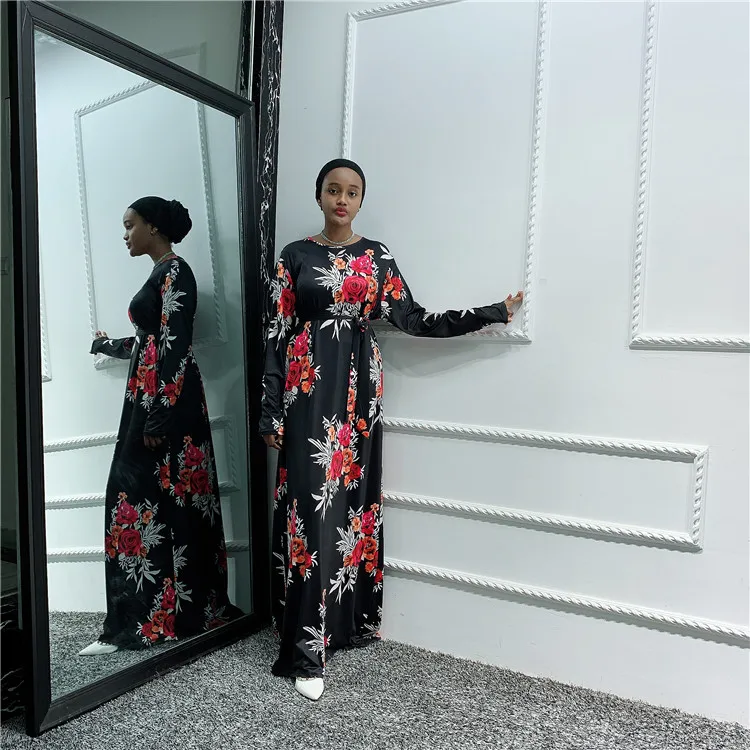 

Women Islam African Saudi Arab Turkish Dresses Kaftan Caftan Qatar Omani Islamic Clothing Floral Abaya Dubai Hijab Muslim Dress