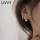 Серебряный цвет Изящные маленькие инкрустированные цирконием круглые серьги-кольца для женщин золотого цвета женские темпераментные ювелирные изделия