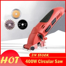 Mini Circular Saw 400W 4100RPM Comapct Circular Saw with 3 Saw Blades and Vacuum Adapter Electric DIY Saw Cut Wood Metal Drywall