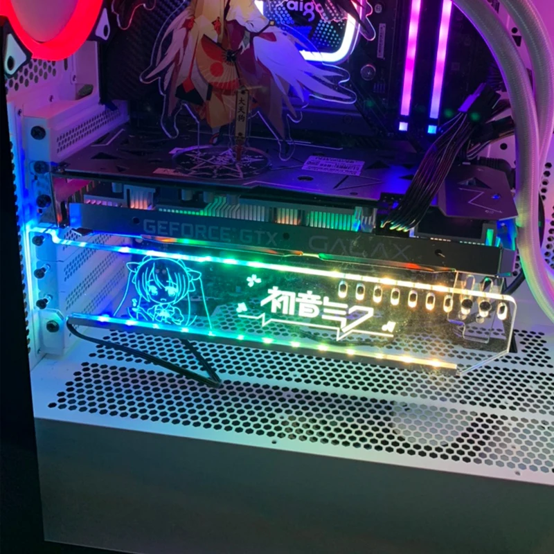 Заказ акриловый кронштейн для использования бандажа GPU карты с RGB света Размеры