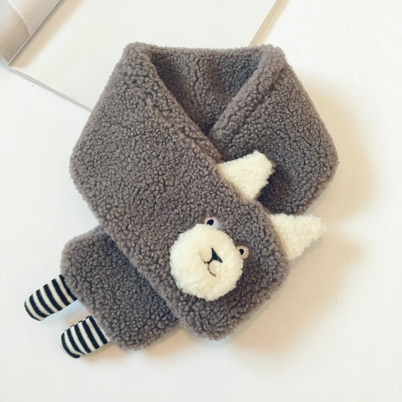 Осень зима 2019 Детский шарф с мультяшным рисунком модный однотонный кольцо в