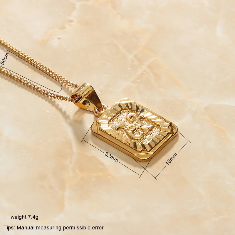 

SOMMAR Hot New Fashion 18KGP Gold Filled Lady pendant necklace Geometric Square big necklace charm