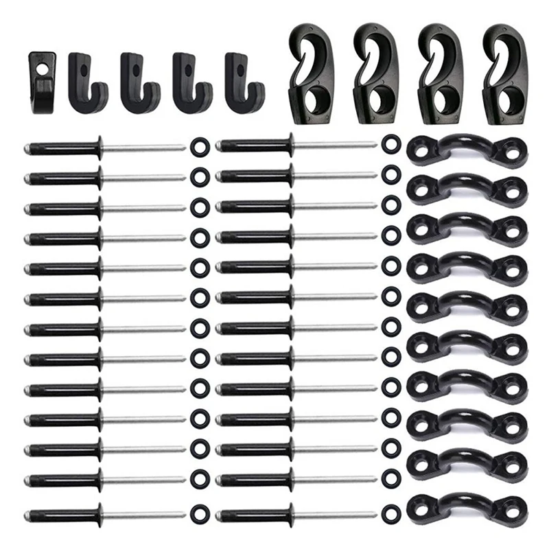 

Коврик для байдарки, комплект глаз, нейлоновая петля для байдарки, с зажимами на крючках, винтовые заклепки, шнур, концевые крючки для байдар...