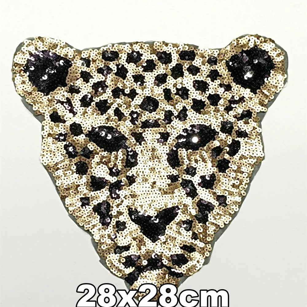 

Apparel large embroidery big tiger leopard patches for clothing AM-3385