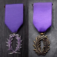 france purple knight art medal highest honor palm leaf badge cultural education brooch pin