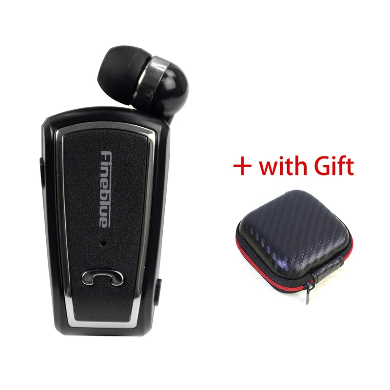 Черный FINEBLUE F-V3 Bluetooth наушники беспроводные наушники гарнитура с микрофоном Звонки напоминают о цифрах носить пульт на прищепке для телефона - Цвет: Черный