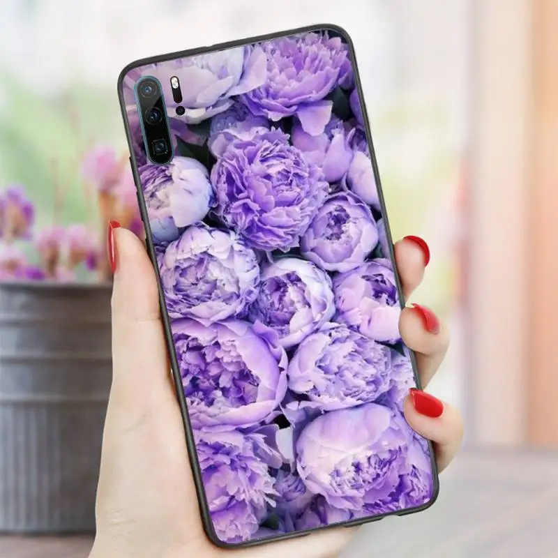 

Elegant Pink Purple Peony Flower On the Vase Phone Case For Huawei honor Mate P 10 20 30 40 i 9 8 pro x Lite smart 2019 nova 5t