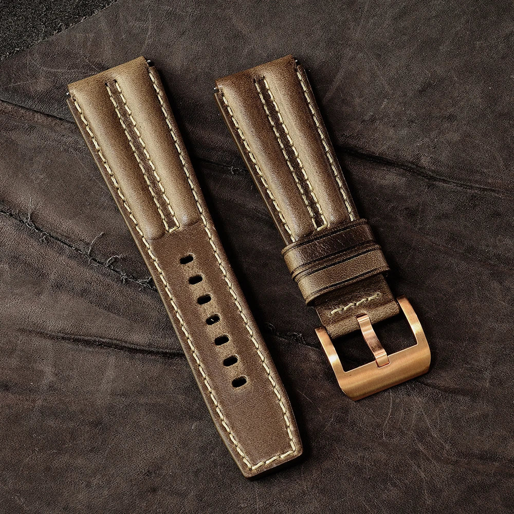 San Martin Horween Cow Leather Watchbands Watch Straps Bands 22mm Strap Comfortable Belts For Men Watches Retro Stylish Business