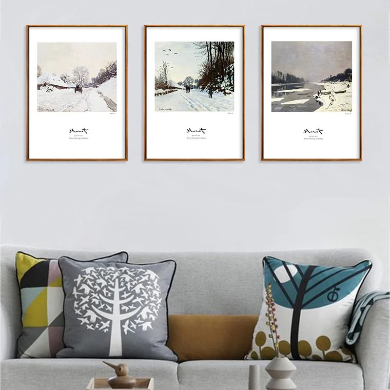 Картина на холсте в стиле ретро с изображением монета снега домашний декор