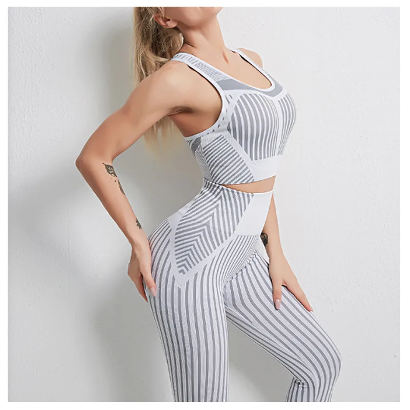 

Yoga Set High Waist Fitness Sport Gym Running Top Bra Pants Leggings Tights Workout Activewear Exercise Sweatsuit Trainning Wear