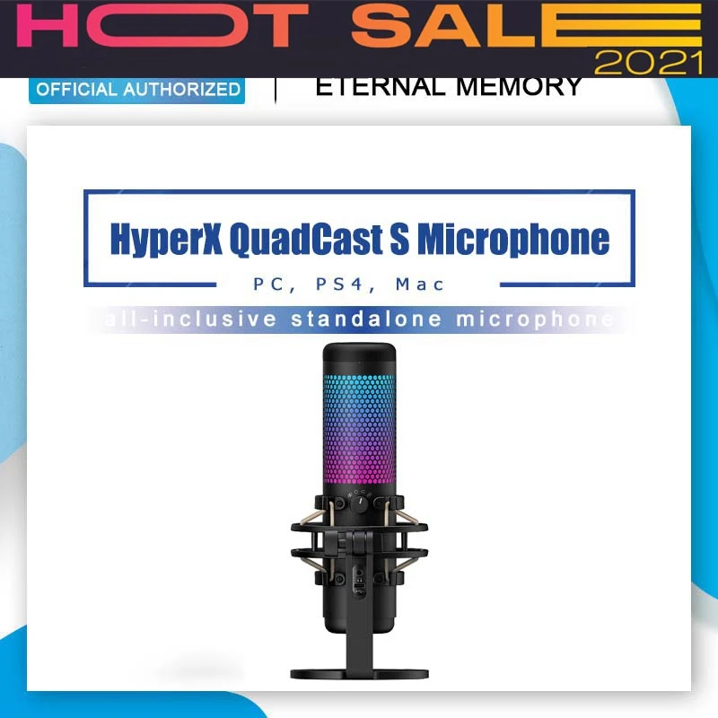 Профессиональный электронный спортивный микрофон Quadcast компьютерный живой Rgb для