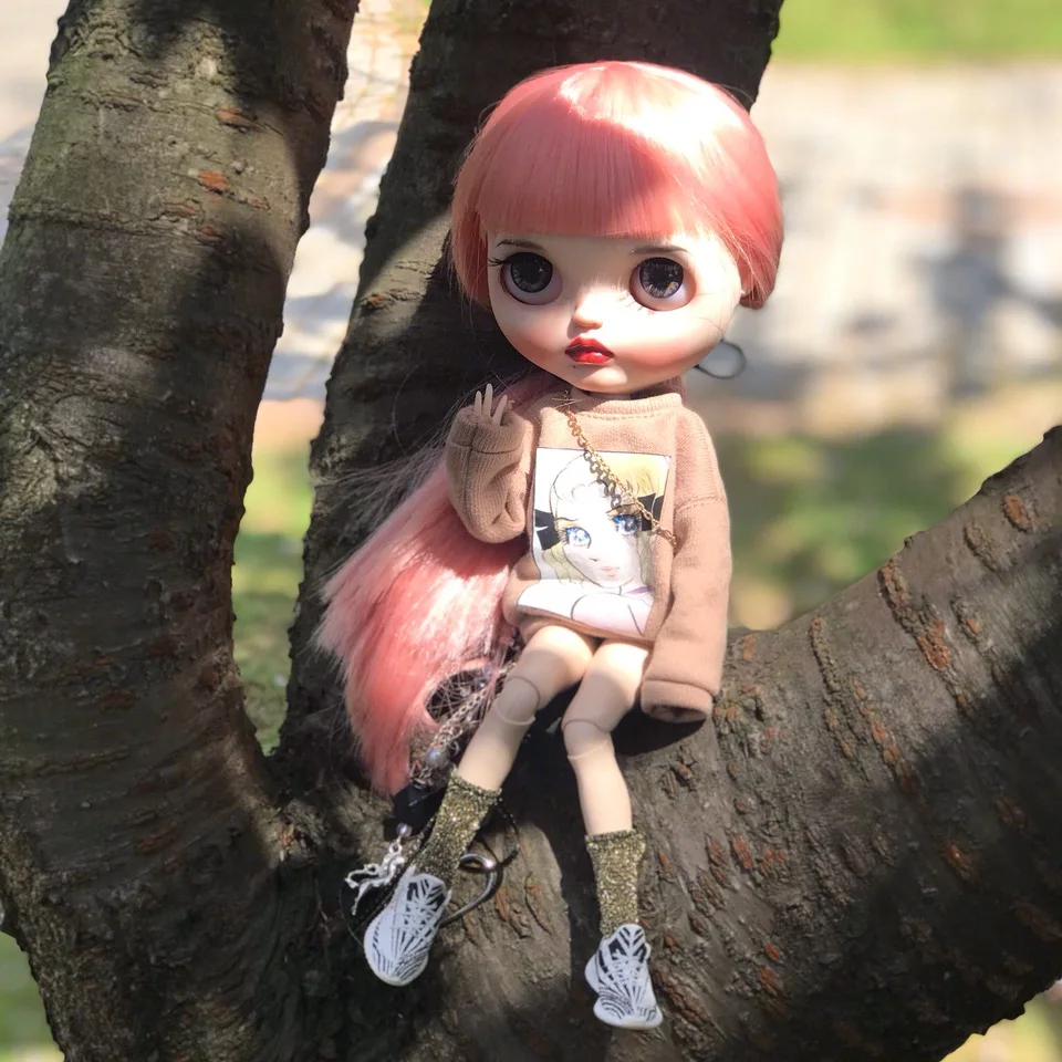 1/6 BJD 30 см игрушки для кукол 19 шарниров высокое качество BJD шарнирная кукла милая девочка с розовыми волосами розовые веки blyth