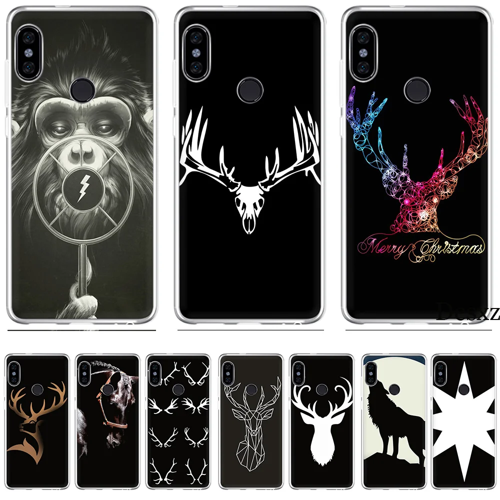 Чехол в простом стиле с изображением оленя лошади цветка для Xiaomi Redmi mi 8 SE Note 5 5A 6 6X