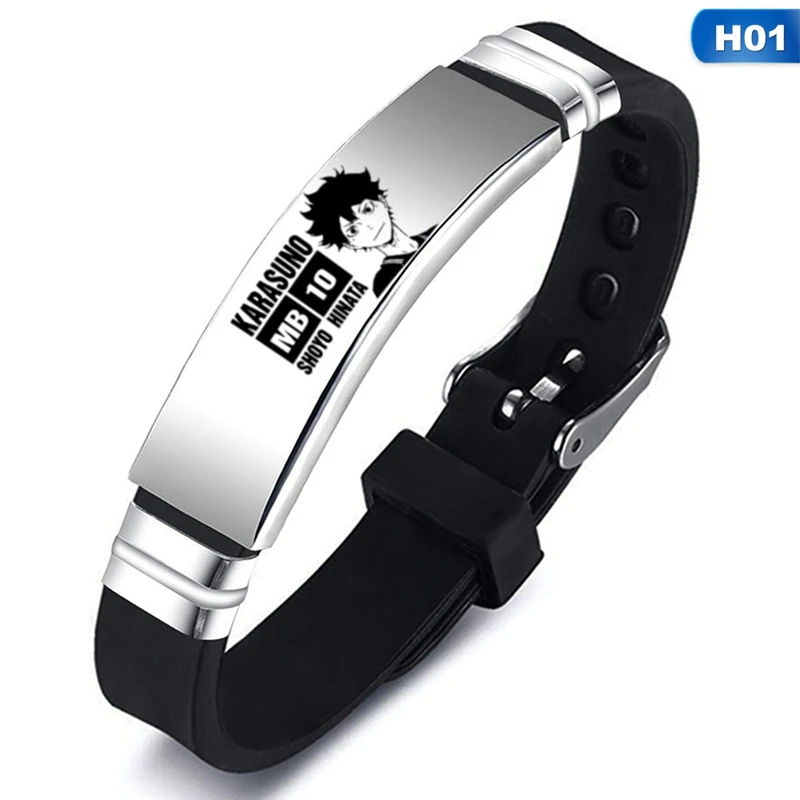 

Anime Haikyuu Shouyou Hinata Bracelet Volleyball Boy Cartoon Pattern Stainless Steel Adjustable Bracelet Gift For Fans