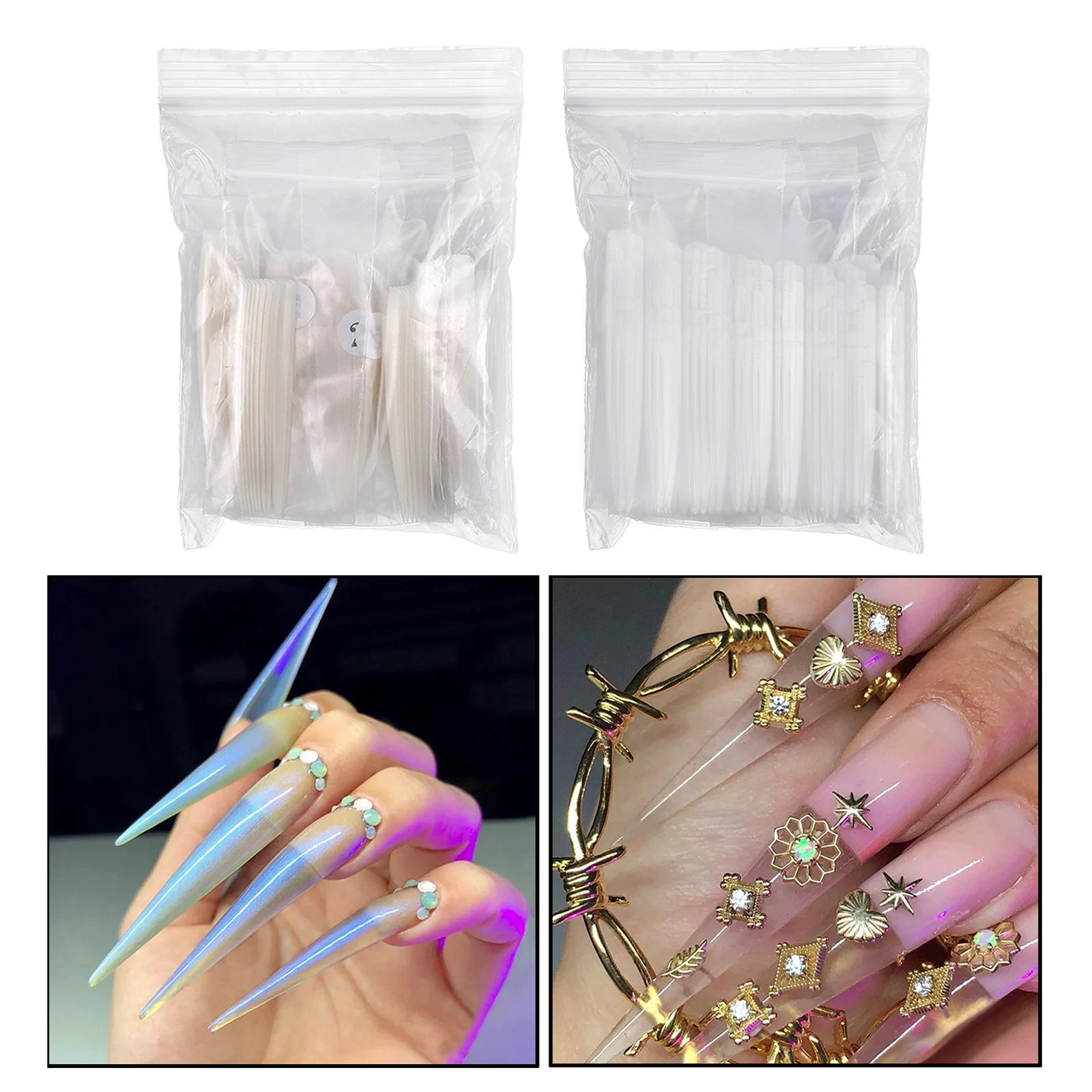 

Set of 120pcs Full Cover Ballerina Nails Fake Nails Tips for Nail Salons