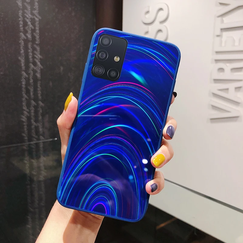 Радужный чехол для Samsung Galaxy A71 A51 A70 A50 A30 A20 A10S S20 Ultra S11 S10 S9 S8 Plus A7 2018 Note 10 Brilho Capa|Бамперы| |