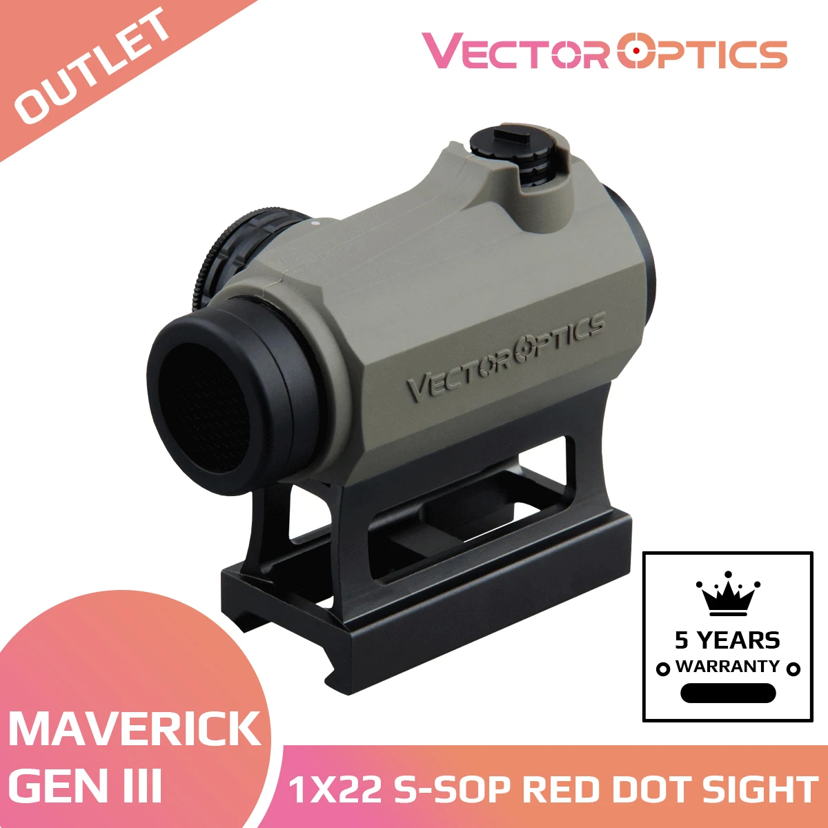 

Оптический прицел Maverick Vector Optics 1x22, реальное оружие с резиновым покрытием 223 7,62 и страйкбол