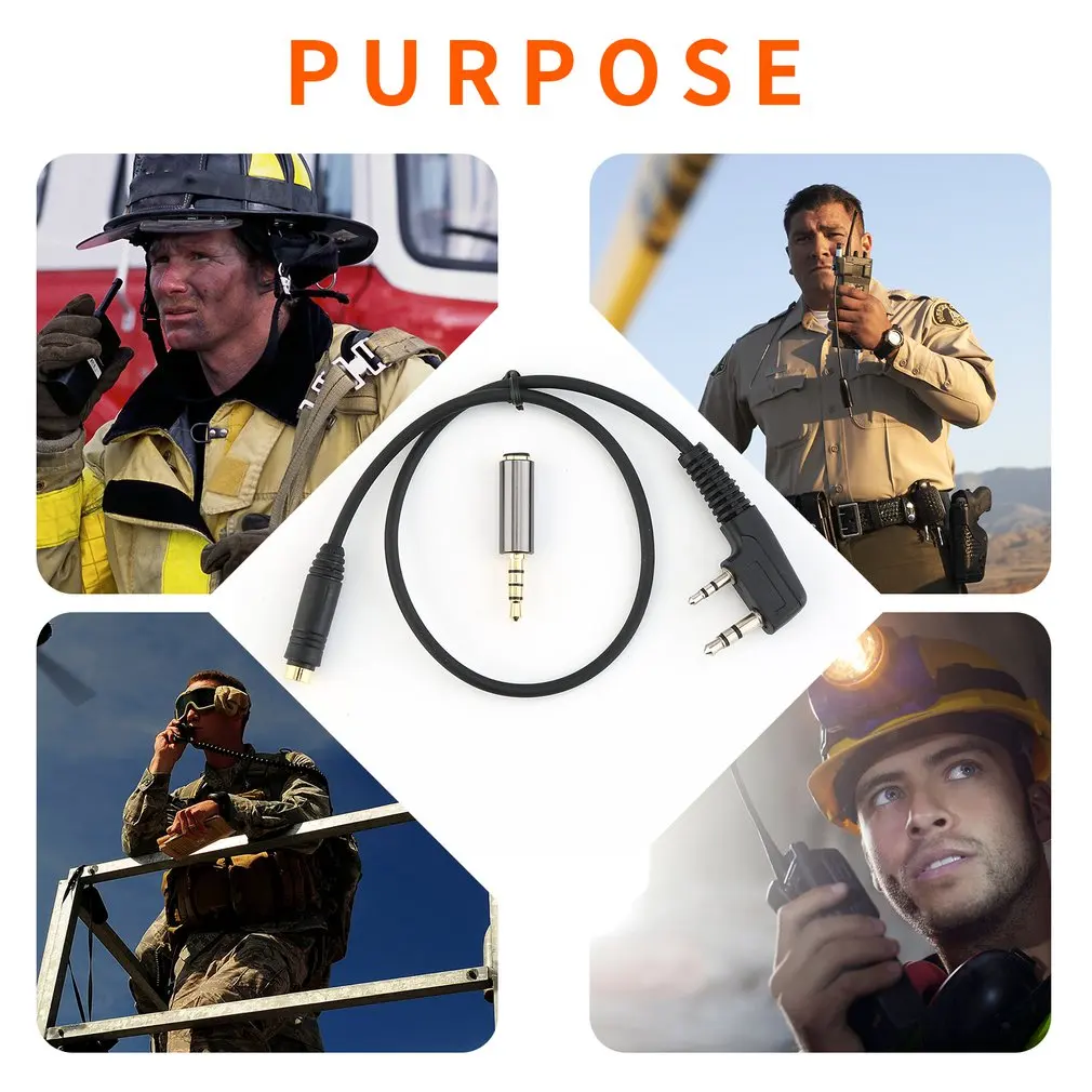 

2Pin K1 to 3.5mm Female Phone Audio Earpiece Transfer Cable For Kenwood TYT Baofeng uv5r 888s Walkie Talkie
