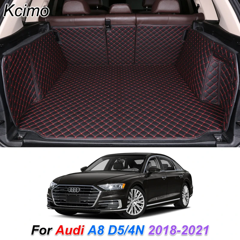 

Custom Leather Car Trunk Mats For Audi A8 2018 2019 2020 2021 Rear Trunk Floor Mat Tray Carpet Cargo Liner Car Accessories